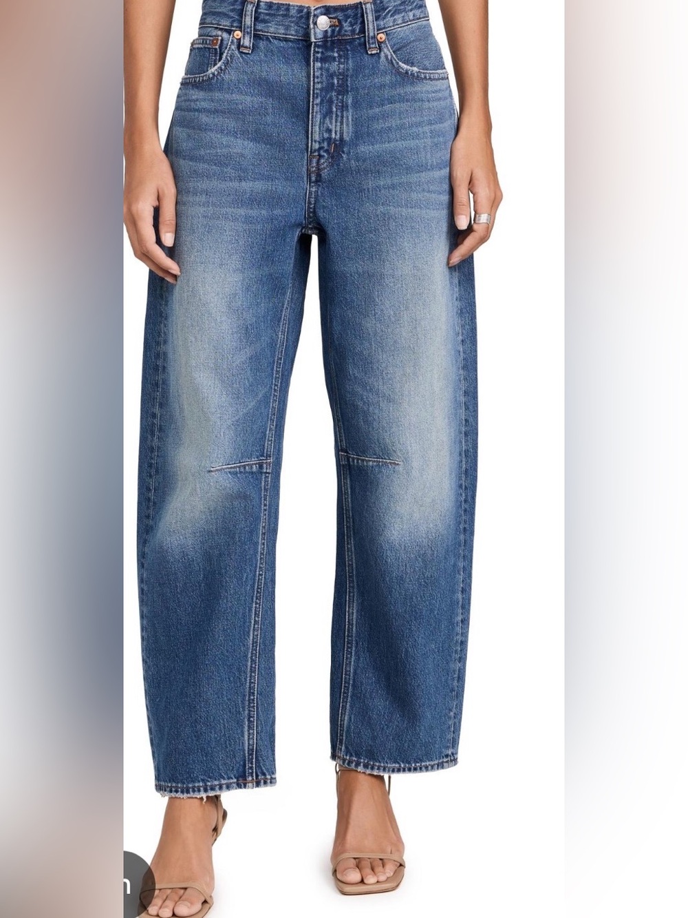 Madewell Washed Blue Boyfriend Barrel Leg Jeans